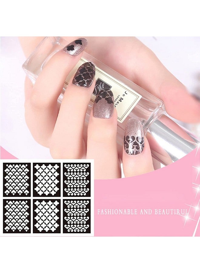 Nail Stencils For Nail Art Reusablenail Vinyl Stencils Sticker 144 Pieces 72 Designshollow Diy Manicure Decoration Decals French Tip Nail Guides Supplies（24 Sheets）.