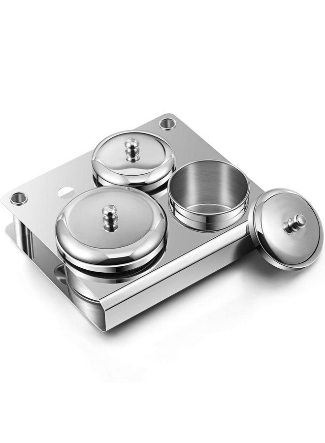 3 Pieces Acrylic Liquid Container Stainless Steel Acrylic Liquid Powder Cup Stainless Steel Nail Powder Holder Container With Lids For Nail Design Tools