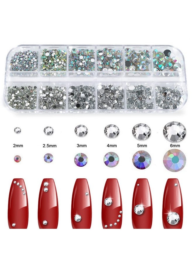 1500Pcs Rhinestones Crystal Ab Rhinestones For Nail With Pick Up Tweezers And Nail Rhinestone Picker Nail Art Tools