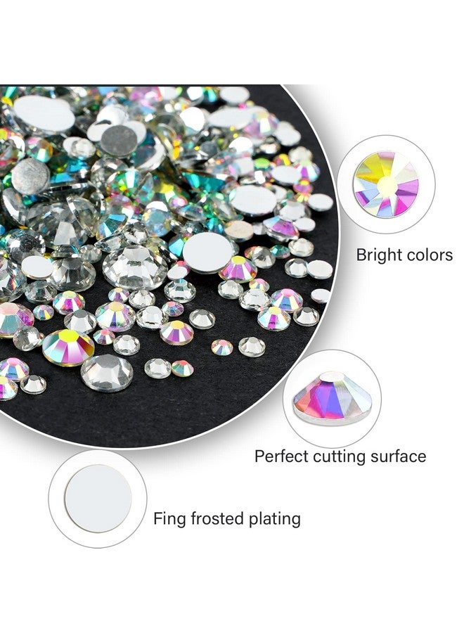 1500Pcs Rhinestones Crystal Ab Rhinestones For Nail With Pick Up Tweezers And Nail Rhinestone Picker Nail Art Tools