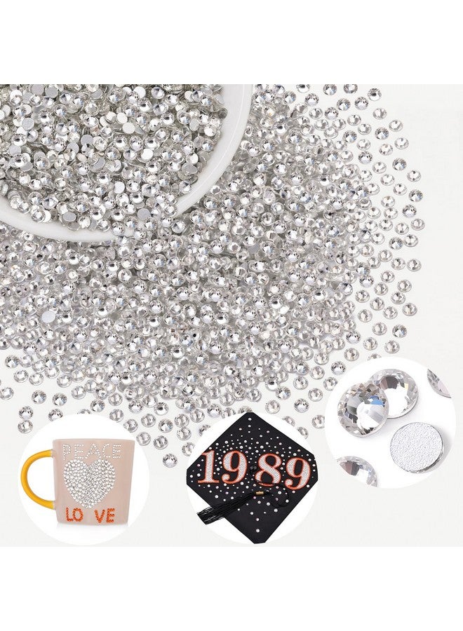 2000Pcs Ss123Mm Crystal Rhinestones (Clear) Bedazzling Flatback Glass Rhinestones For Crafting Diy Nail Art Makeup Decoration Gems Diomand Charms For Tumbler Shoes Clothing Mug