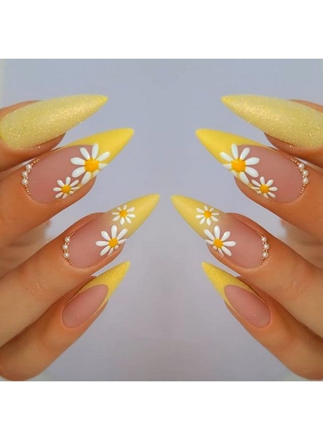 6 Sheets Daisy Nail Art Stickers Charming Flower Chrysanthemum 3D Trendy Design Selfadhesive Spring Nail Art Decals Diy Manicure Decoration Supplies Accessories For Women Girls