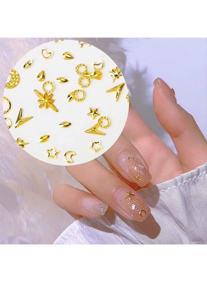 Nail Art Rivets Star Moon Nail Art Studs Gold Silver Nail Art Charms Nail Art Accessories Nail Art Metal Rivets Gemstone Jewelry Diy Crafts Design Supplies Nail Decorations Kits