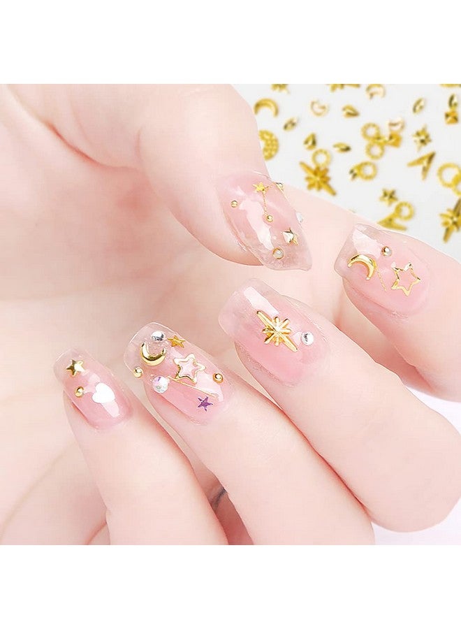 Nail Art Rivets Star Moon Nail Art Studs Gold Silver Nail Art Charms Nail Art Accessories Nail Art Metal Rivets Gemstone Jewelry Diy Crafts Design Supplies Nail Decorations Kits