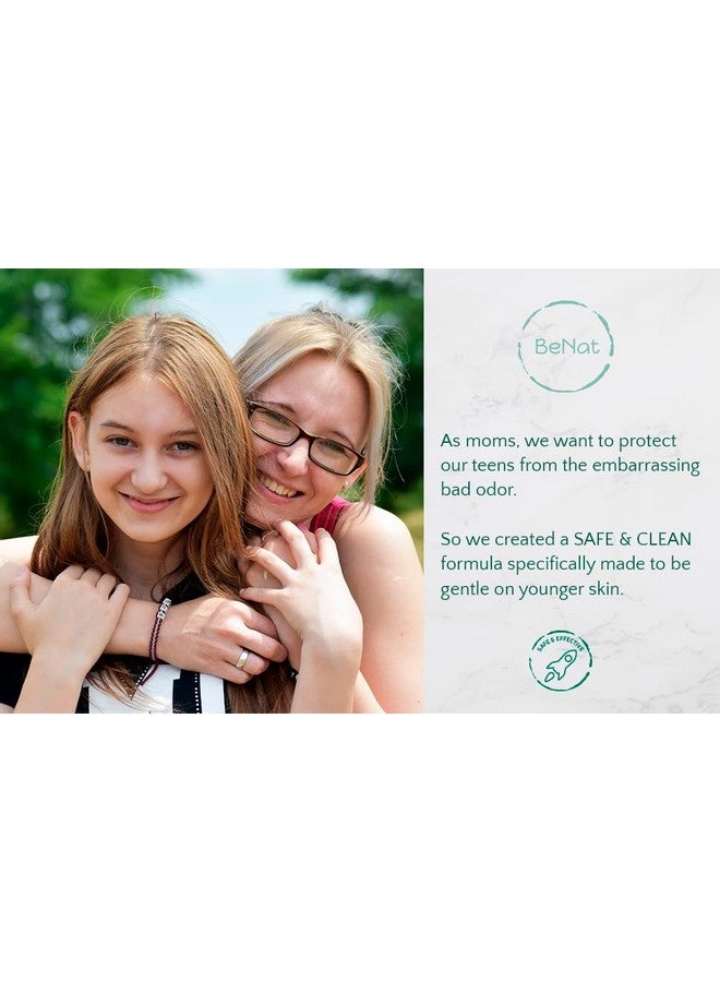 2Pack All Natural Deodorant For Teen Girls 100% Natural Aluminumfree Carcinogen Free Kids Deodorant For Girls Clinically Proven To Be Safe For Children And Teenagers