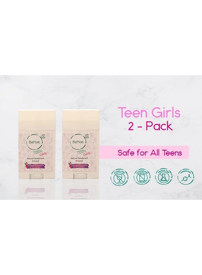 2Pack All Natural Deodorant For Teen Girls 100% Natural Aluminumfree Carcinogen Free Kids Deodorant For Girls Clinically Proven To Be Safe For Children And Teenagers