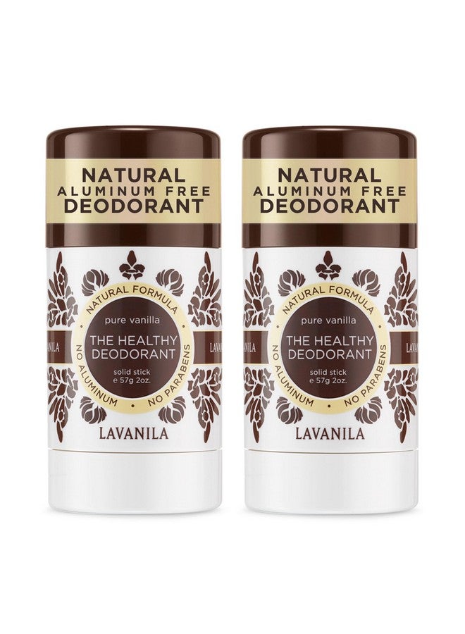 Natural Aluminum Free Deodorant 2Pack Pure Vanilla The Healthy Deodorant For Men And Women Solid Stick (2 Ounce Each) Vegan