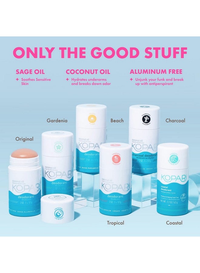 Aluminum Free Deodorant With Organic Coconut Oil | Beach 2 Pack | Vegan Gluten Free Cruelty Free Nontoxic Paraben Free Odor Protection Naturally Derived Plant Based Ingredients | 2.0 Oz