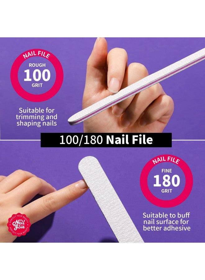 Nail Glue For Press Ons 3 Pack Best Nail Glue For Gel Tips With Nail Files Super Strong Nail Glue For Broken Nail Brush On Nail Glue For Press On Nails