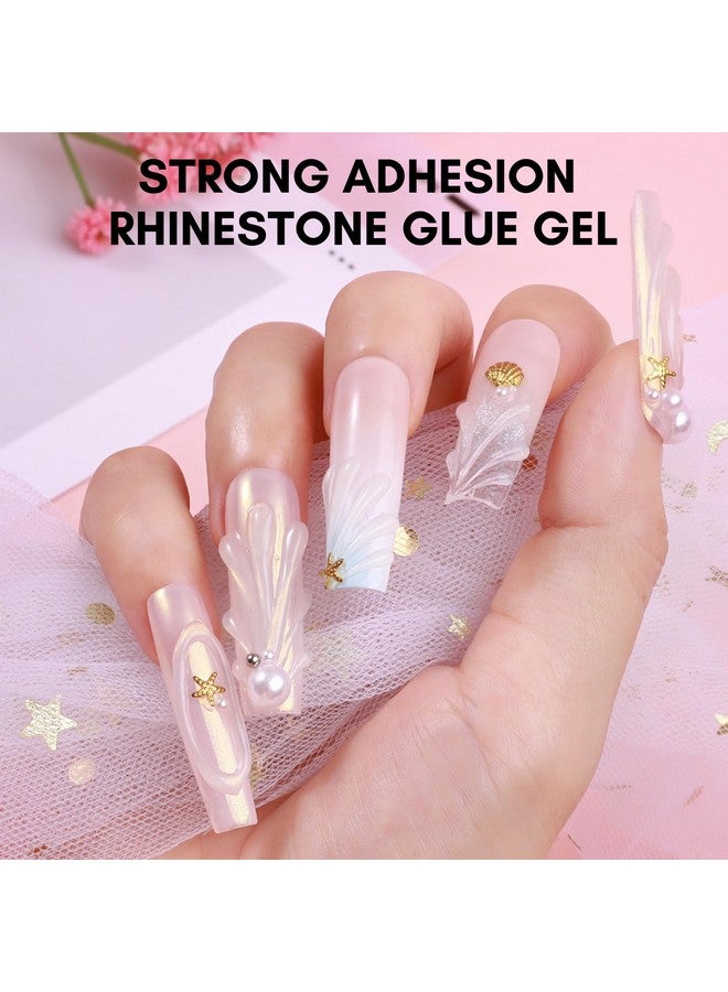 Nail Rhinestone Glue With 3D Nail Gel Kit Nail Charm Glue Super Strong Gel Nail Glue For Nail 3D Sculpting Gel For Drawing Molding Embossed And Decoration Diy Nail Art