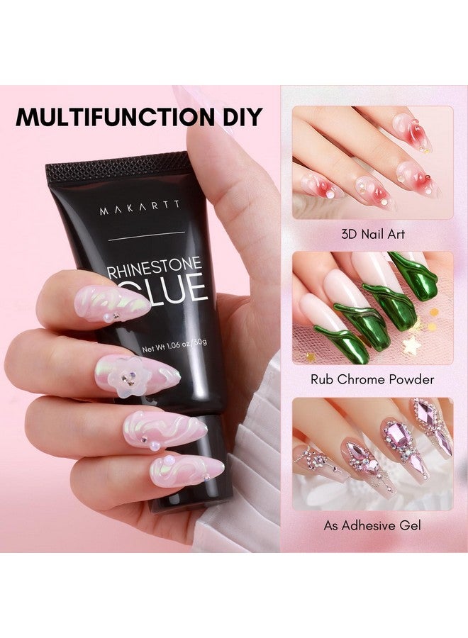 Nail Rhinestone Glue With 3D Nail Gel Kit Nail Charm Glue Super Strong Gel Nail Glue For Nail 3D Sculpting Gel For Drawing Molding Embossed And Decoration Diy Nail Art