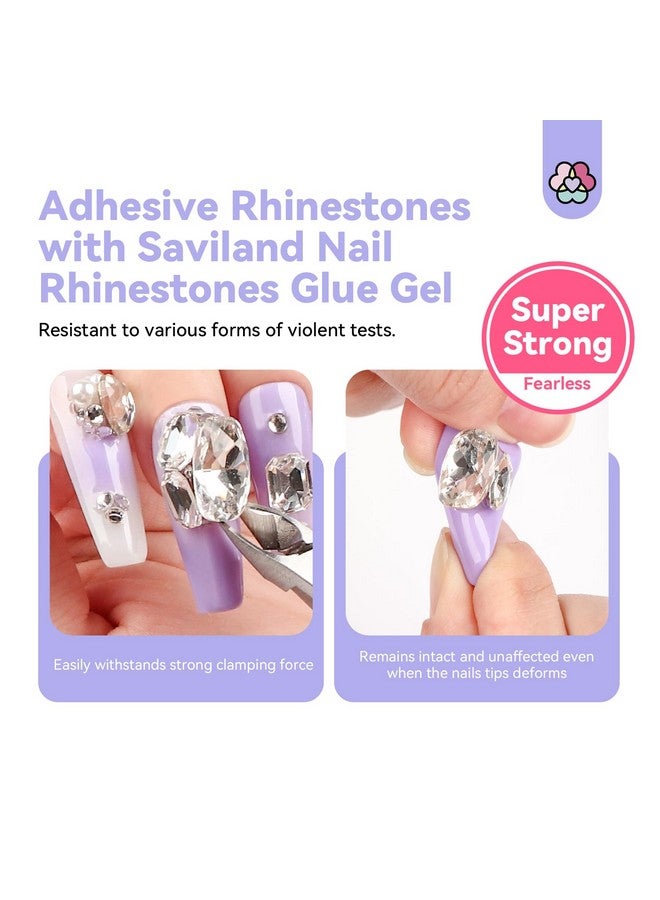 Rhinestone Glue For Nails Super Strong: 30G Nail Glue With Nail Art Tools Nail Gem & Nail Charm Glue With Rhinestone Picker Tool & Tweezers Glue 3D Art Easy Use For Big Decor Cured Need