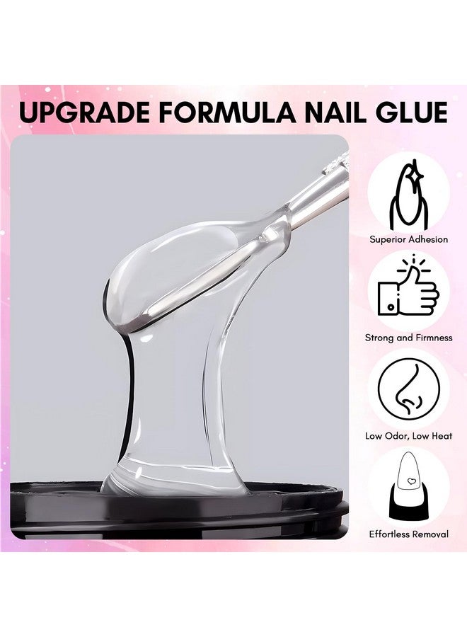 Solid Gel Nail Glue For Nail Tips Clear Solid Nail Glue Gel For Press On Nails Strong Fake Nail Bonding Gel Glue For Acrylic Nails Nonstick Hands Hard Gel For Nail Art Home Salon Diy 15Ml