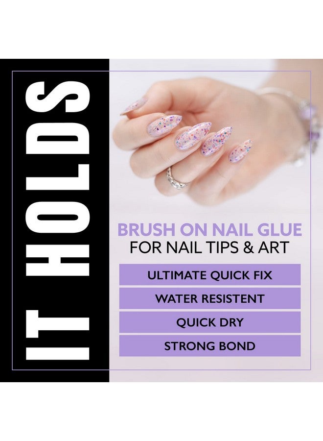 Brush On Nail Glue For Press On Nails 2Pk Extra Strong Nail Glue For Acrylic Nails Waterproof Nail Glue For Fake Nails Long Lasting Nail Glue Professional Nail Glue For Nail Tips (8Ml) (Pack Of 2)