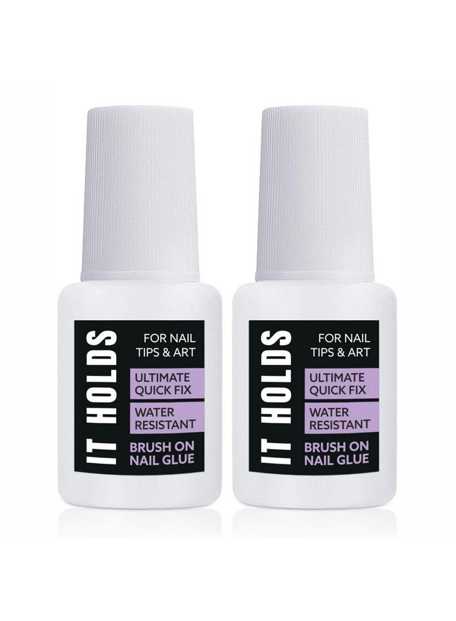 Brush On Nail Glue For Press On Nails 2Pk Extra Strong Nail Glue For Acrylic Nails Waterproof Nail Glue For Fake Nails Long Lasting Nail Glue Professional Nail Glue For Nail Tips (8Ml) (Pack Of 2)