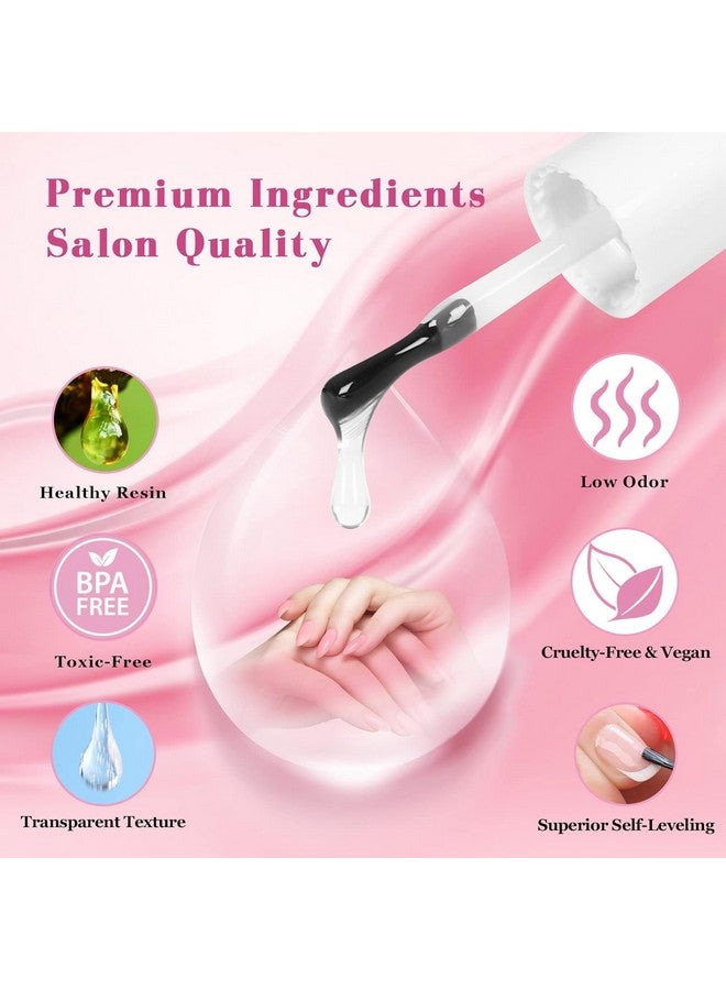 Nail Glue Press On Nails: 6 In 1 Gel X Nail Glue For Acrylic Nails Long Lasting Curing Needed U V Led Hard Solid Gel Extension Glue For False Nailtip Women Gift