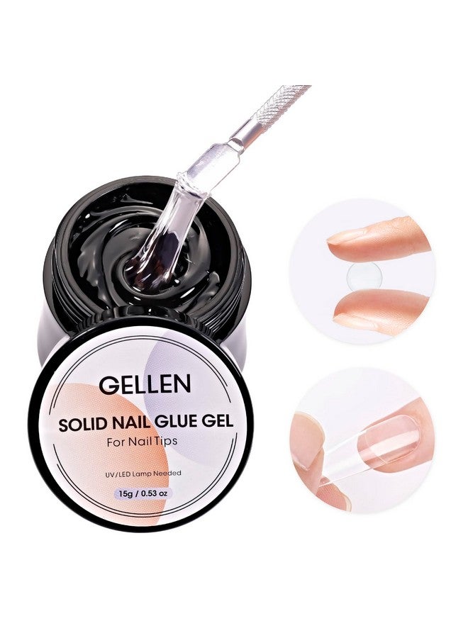 Solid Nail Glue Gel For False Nail Tips Huge Capacity 15G Press On Nail Glue Solid Acrylic Nail Glue Gel For Salon Art Diy At Home Need Uv Light Cured