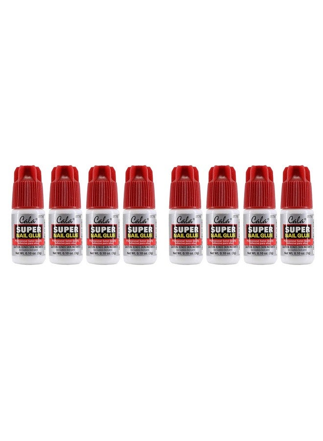 Super Nail Glue Professional Salon Quality Quick And Strong Nail Liquid Adhesive (8 Bottles)