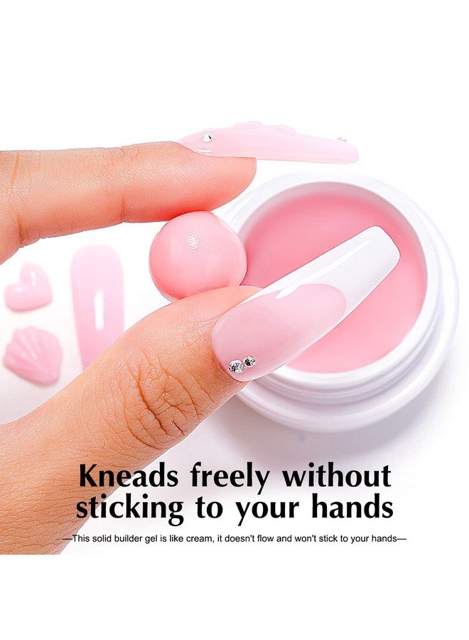 2Pcs Solid Nail Gel Glue For Soft Gel Nail Tips Acrylic Nail Tips Hema Free Solid Builder Nail Gel For Nail Strengthen Nail Art