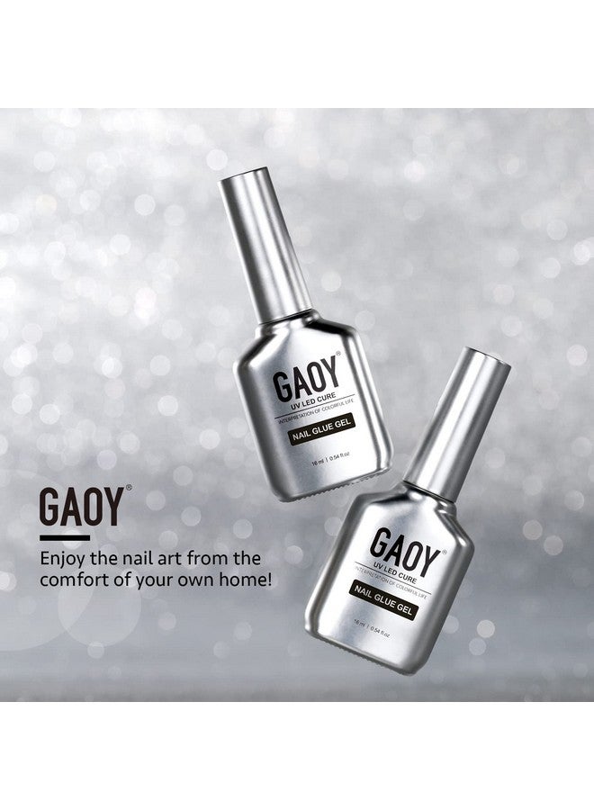 2Pcs 16Ml Gel Nail Glue Glue Gel For Acrylic Nails Tips 2 In 1 Nail Glue And Base Gel Nail Lamp Needed