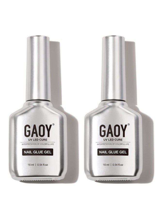 2Pcs 16Ml Gel Nail Glue Glue Gel For Acrylic Nails Tips 2 In 1 Nail Glue And Base Gel Nail Lamp Needed