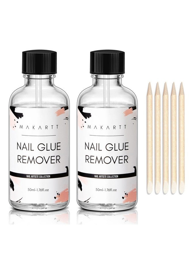 Nail Glue Remover Set For Press On Nails 2 Bottles 50Ml Glue Off Debonder For Glue On Nailssemicure Stickers And Nail Adhesive Tabs 5 Pcs Wooden Sticks Tools Remover Nail Art Supplies