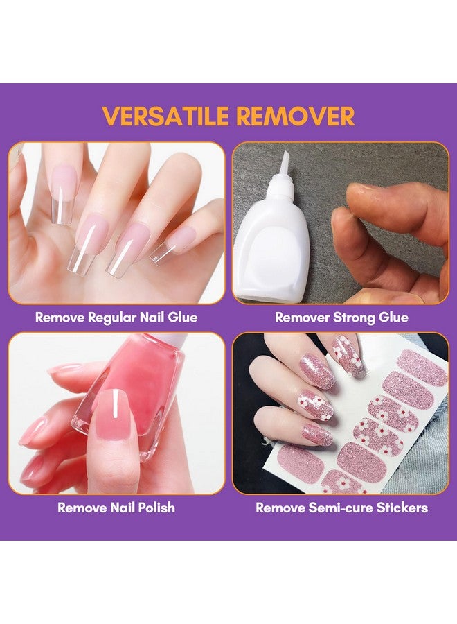 Nail Glue Remover Set For Press On Nails 2 Bottles 50Ml Glue Off Debonder For Glue On Nailssemicure Stickers And Nail Adhesive Tabs 5 Pcs Wooden Sticks Tools Remover Nail Art Supplies