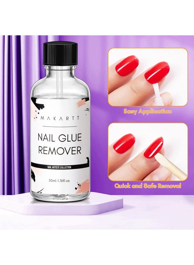 Nail Glue Remover Set For Press On Nails 2 Bottles 50Ml Glue Off Debonder For Glue On Nailssemicure Stickers And Nail Adhesive Tabs 5 Pcs Wooden Sticks Tools Remover Nail Art Supplies