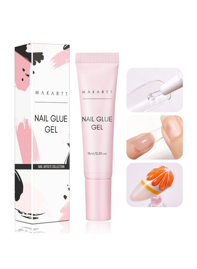 Gel Nail Glue Solid Nail Glue For Press On Nails For Soft Gel Nail Tips 15Ml Nail Lamp Needed Multifunctional Nail Tools Strong Adhesive Rhinestone Glue Gel For Nail Charms Nail Gems