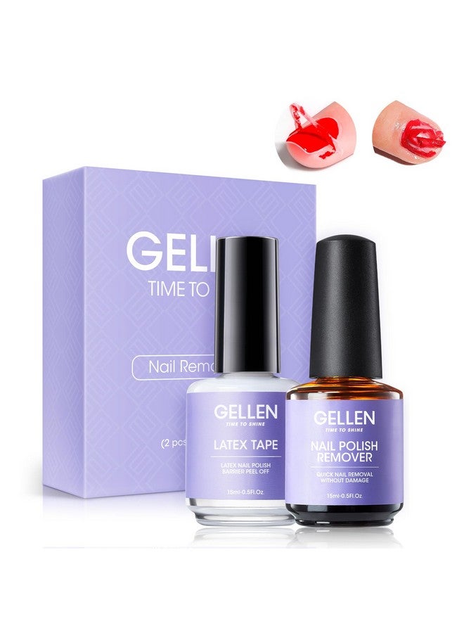 Gel Nail Polish Remover Kit Gel Polish Remover And Latex Tape Peel Off Liquid Gel Remover For Nails In 35 Minutes Gel Remover Kit Cuticle Guard For Nail Art Liquid Latex Barrier Protector