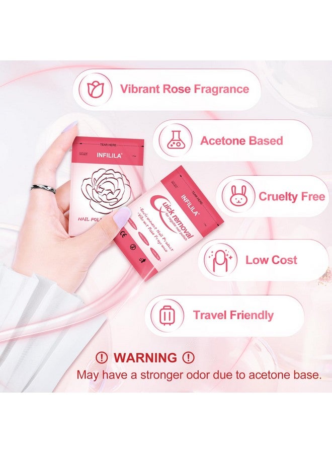 Nail Polish Remover Pads 2024 Newest Acetone Nail Polish Remover 50Pcs Quick Nail Polish Remover Wipes Individually Wrapped Nail Polish Remover Wet Wipes For Removing Nail Polish