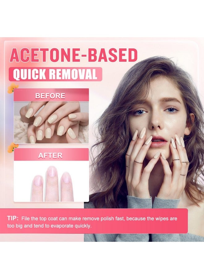 Nail Polish Remover Pads Acetone Nail Polish Remover 100Pcs Quick Nail Polish Remover Wipes Individually Wrapped Nail Polish Remover Wet Wipes With Aloe Vera For Removing Nail Polish