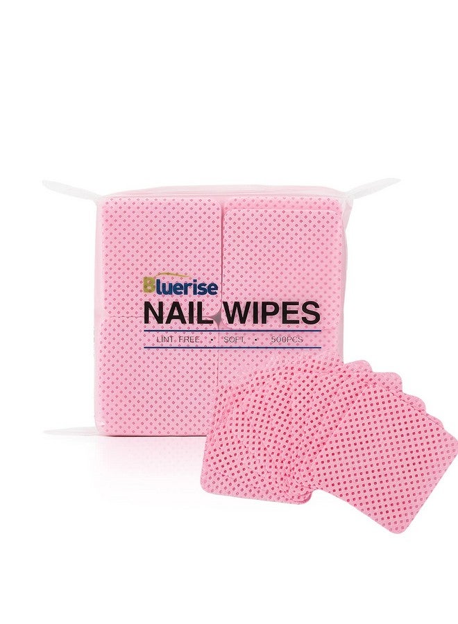 Lint Free Nail Wipes Pink 600Pcs Nail Polish Remover Pads Soft Absorbable Eyelash Extension Glue Cleaning Wipes