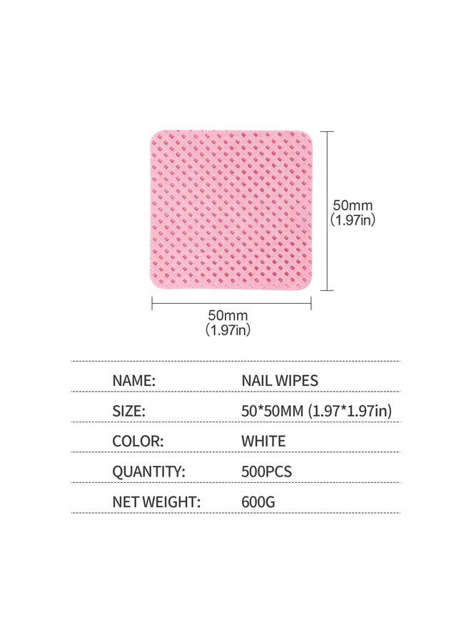 Lint Free Nail Wipes Pink 600Pcs Nail Polish Remover Pads Soft Absorbable Eyelash Extension Glue Cleaning Wipes