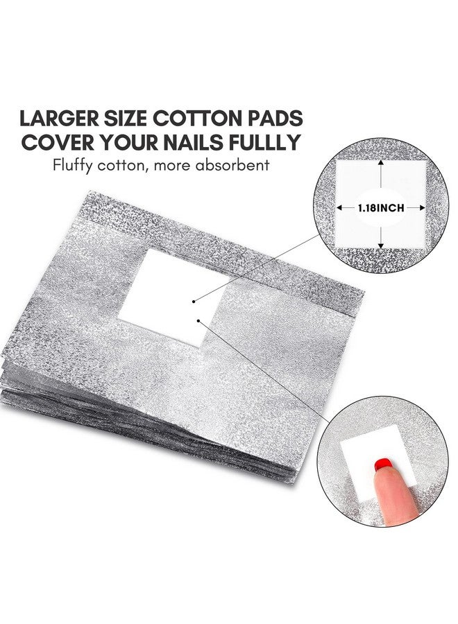 Nail Polish Remover 100Pcs Nail Foil Wraps For Soak Off Gel Polish Remover With 1.18Inch Preattached Lint Free Cotton Pads For Nails Non Acetone Nail Polish Remover