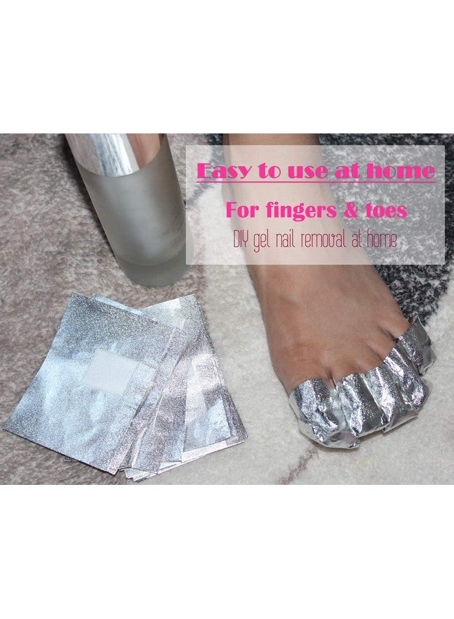 Nail Polish Remover Foil Wraps For Acrylic/Dip Powder/Uv/Gel/Polish Varnish Soakoff Removal, With Preattached Lint Free Pad (100X Gel Nail Polish Remover Wraps)