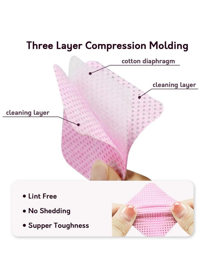 540Pcs Lint Free Nail Wipes Nonwoven Soft Nail Polish Remover Pads, Nail Polish Remover Wipes Pink Lint Free Wipes For Nail Polish Remover, Eyelash Extensions And Nail Art Diy Nail Supplies
