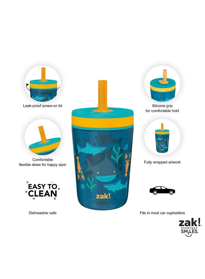 Kelso 15 Oz Tumbler Set, (Underwater) Nonbpa Leakproof Screwon Lid With Straw Made Of Durable Plastic And Silicone, Perfect Baby Cup Bundle For Kids (2Pc Set)