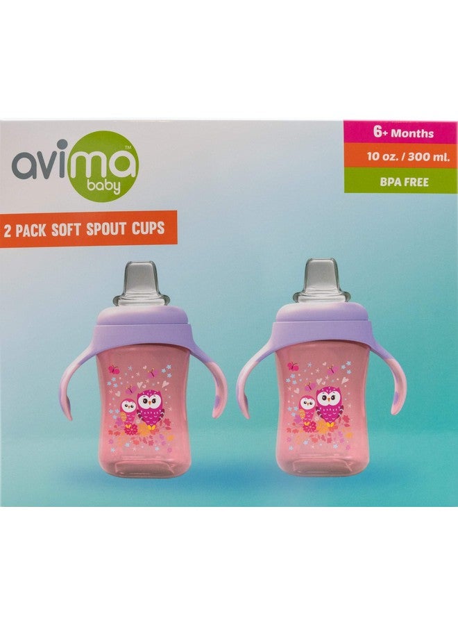 Baby 10 Oz Soft Spout Sippy Cups Pink (Set Of 2)