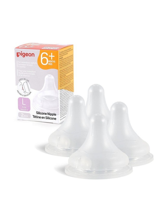 Silicone Nipple (L) With Latchon Line, Natural Feel, 6+ Months, 4 Counts