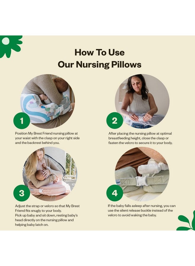 Organic Cotton Deluxe Nursing Pillow Cover Slipcovers For Baby Adjustable Fit Easy Care Durable Original Nursing Pillow Not Included Organic Cream