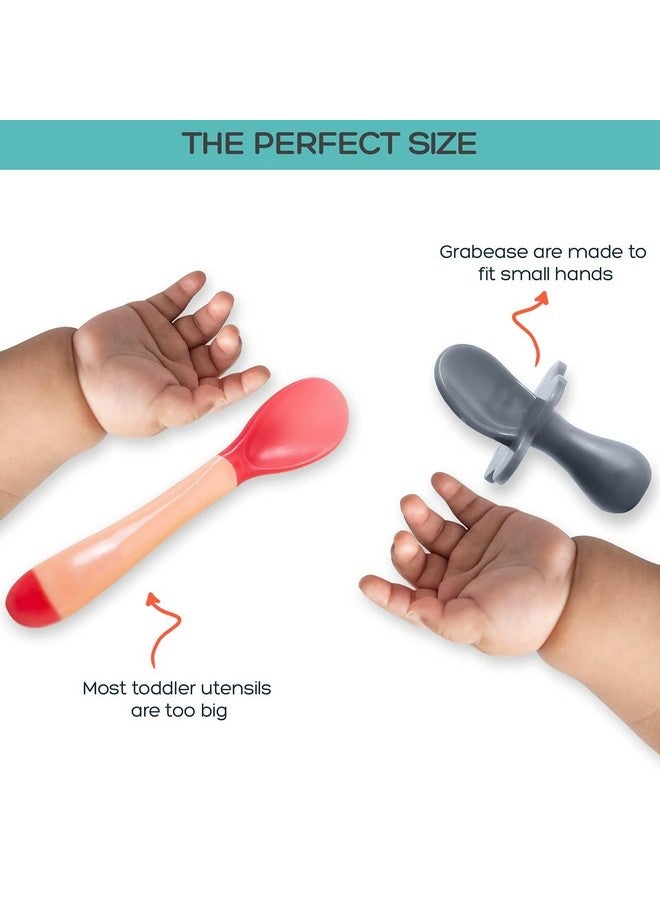 Toddler Spoon And Fork For First Stage Self Feeding For Babies From 6+ To 12 Months And Older | Baby Utensils & Silverware As Early As 4 Months | Bpafree & Phthalatefree, 1 Set, Gray