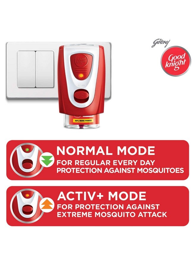 Power Activ+ Liquid Vapourizer | Mosquito Repellent | 60 Nights Jumbo Refill | Pack Of 4 (45Ml Each)