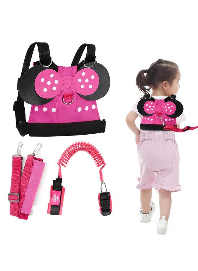 Toddlers Leash For Walking + Anti Lost Wrist Link Safety Wrist 4 In 1 For Toddlers, Child, Babies & Kids, Safety Harness Kids Walking Wristband Assistant Strap Belt (Pink Minnie Toddler Leash)
