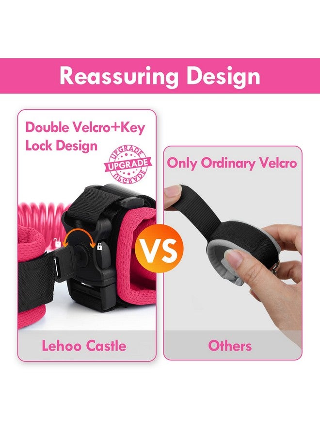 Toddlers Leash For Walking + Anti Lost Wrist Link Safety Wrist 4 In 1 For Toddlers, Child, Babies & Kids, Safety Harness Kids Walking Wristband Assistant Strap Belt (Pink Minnie Toddler Leash)