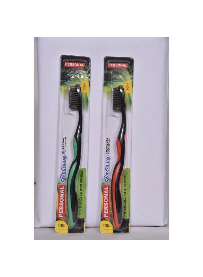 Galaxy Soft Charcoal Reaches All The Critical Areas Manual Toothbrush For Adult 12 Pieces