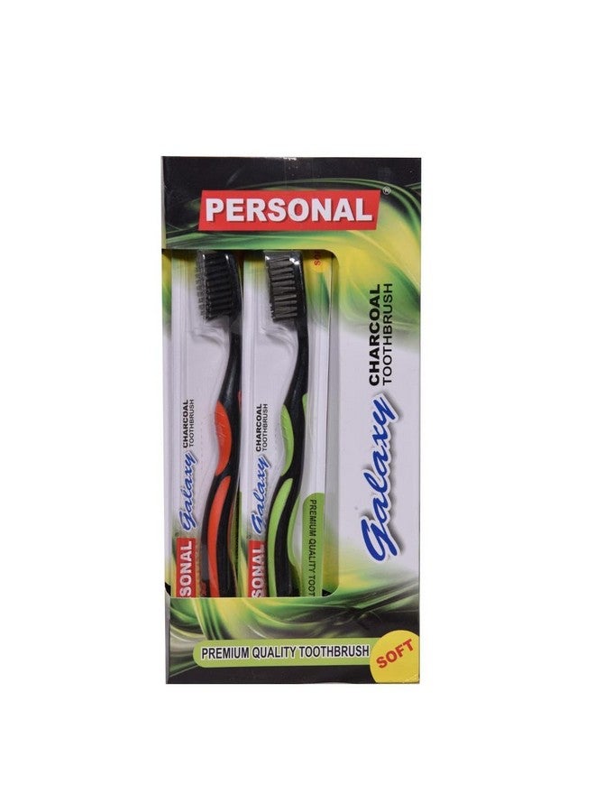 Galaxy Soft Charcoal Reaches All The Critical Areas Manual Toothbrush For Adult 12 Pieces