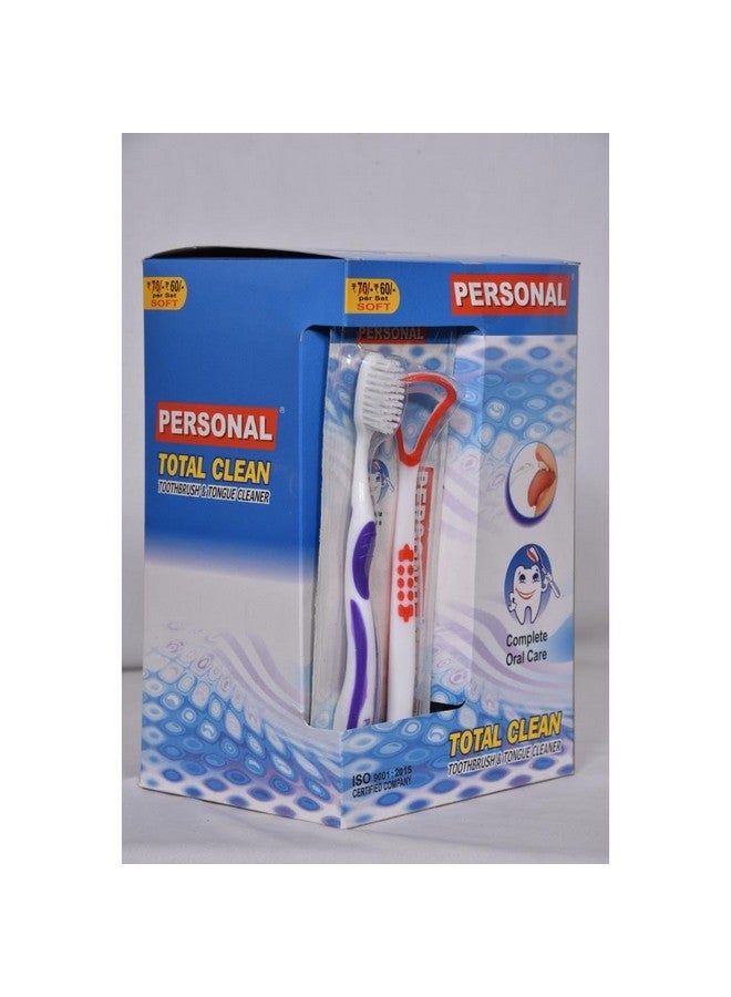 Soft Reaches All The Critical Areas Manual Total Clean Toothbrush & Tongue Cleaner 12 Pieces