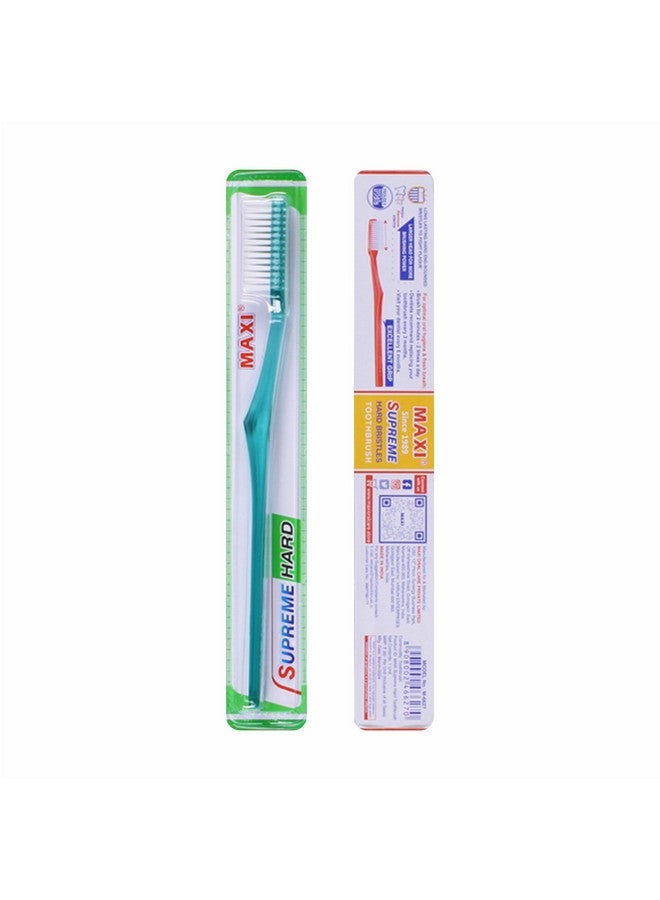Adult Supreme Hard Bristles Manual Toothbrush (Pack Of 12) Multicolour
