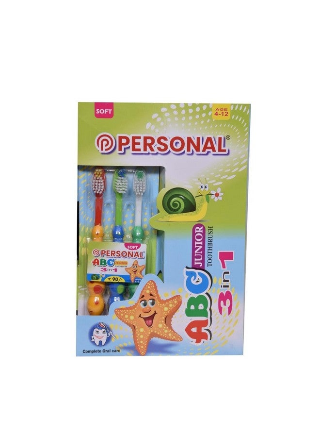 Abc Junior Soft Reaches All The Critical Areas Manual 3 In 1 Toothbrush For Baby 12 Pieces